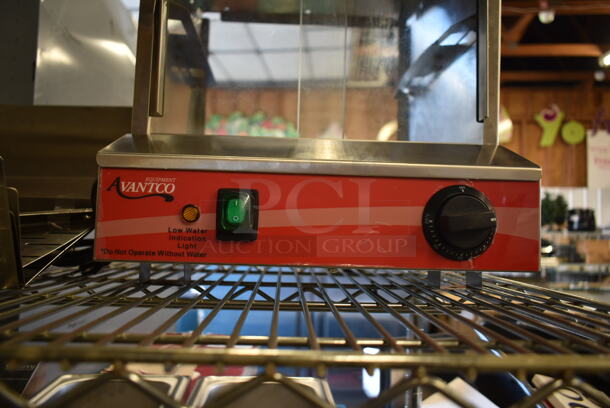 BRAND NEW SCRATCH AND DENT!  Avantco 177HDS175 Stainless Steel Commercial Countertop 175 Dog Hot Dog Steamer. 120 Volts, 1 Phase. Tested and Working! - Image 3 of 5