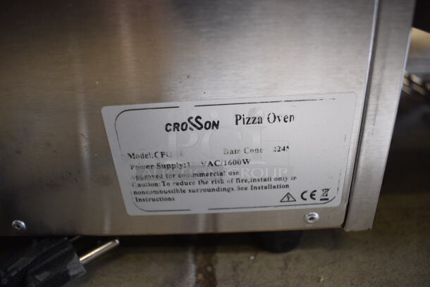 2022 Crosson CPO-160 Stainless Steel Commercial Countertop Electric Powered Pizza Oven w/ Broken Cooking Stone. 120 Volts, 1 Phase. Tested and Working! - Image 6 of 6
