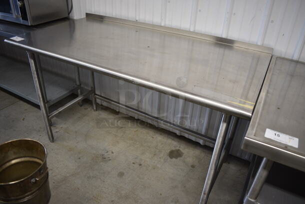 Stainless Steel Table w/ Back Splash. 60x30x37 - Image 2 of 4