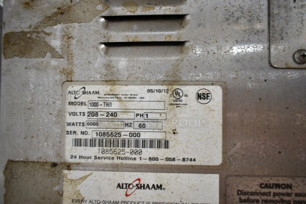 Alto Shaam 1000-TH/II Stainless Steel Commercial Electric Powered 2 Half Size Door Reach In Cook N Hold Oven on Commercial Casters. 208-240 Volts, 1 Phase. - Image 6 of 6