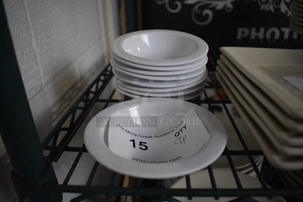 ALL ONE MONEY! Lot of 9 White Poly Bowls. 5x5x1.5 - Image 1 of 3