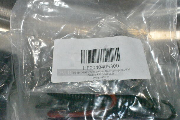 4 BRAND NEW SCRATCH AND DENT! Items Including HP0042301400 Vulcan 00-423014-000G1 Door Catch Kit-Dbl, HP0040405300 Vulcan 00-913102-00395 Kit, Door Springs 36L/E36, HP0085467800 Vulcan 00-913102-00285 Kit,Lid Springs, Ve & Vg, HP0085465100 Vulcan 00-854651-00001 Crank Handle. 4 Times Your Bid!  - Image 5 of 9
