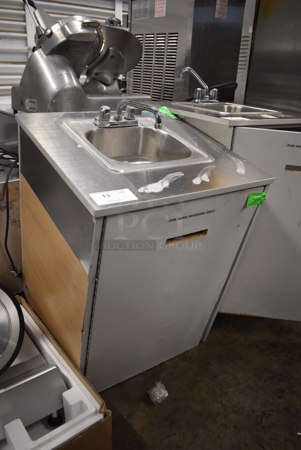 Stainless Steel Single Bay Portable Sink w/ Faucet and Handles. 24x24x44 - Image 3 of 5