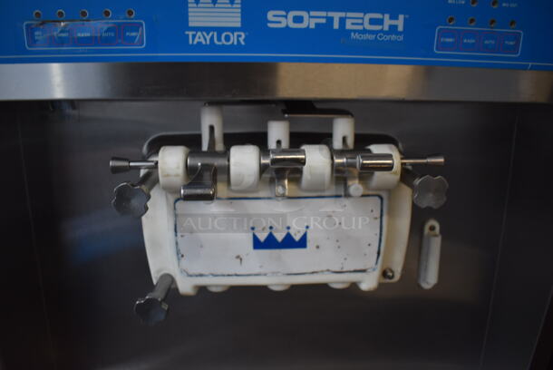 Taylor 8756-27 Stainless Steel Commercial Floor Style Water Cooled 2 Flavor w/ Twist Soft Serve Ice Cream Machine on Commercial Casters. 208/230 Volts, 1 Phase. 26x36x72 - Image 4 of 9
