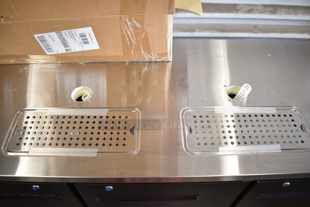 BRAND NEW SCRATCH AND DENT! 2024 Avantco 178UDD72HC Stainless Steel Commercial (2) Double Tap Kegerator Beer Dispenser. (3) 1/2 Keg Capacity. 115 Volts, 1 Phase.   - Image 3 of 7
