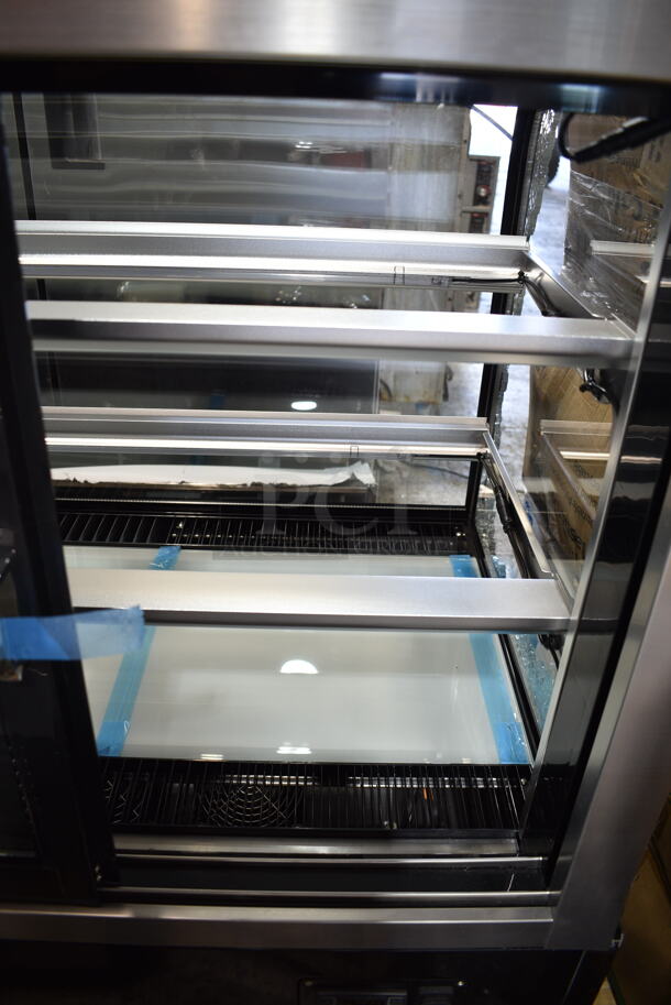 BRAND NEW SCRATCH AND DENT! Avantco 193BC72HCB Metal Commercial Floor Style Deli Display Case Merchandiser. See Pictures for Broken Glass. 110-120 Volts, 1 Phase. Tested and Working!  - Image 4 of 10