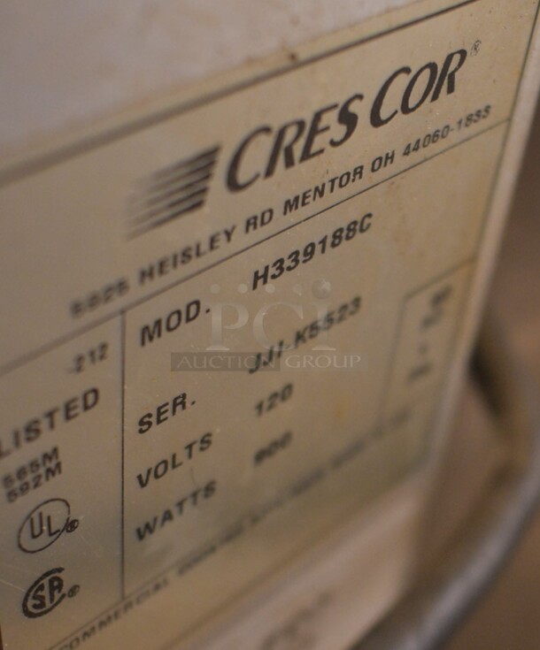 CresCor Model H339188C Metal Commercial Single Door Warming Cabinet on Commercial Casters. 120 Volts, 1 Phase. 23x30x37. Tested and Does Not Power On - Image 6 of 6