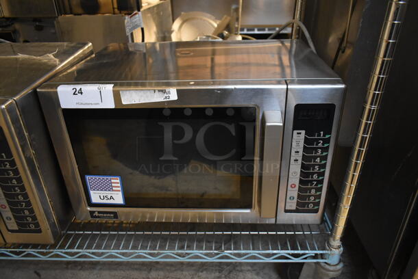 2021 Amana RCS10TS Stainless Steel Commercial Countertop Microwave Oven. 120 Volts, 1 Phase. 