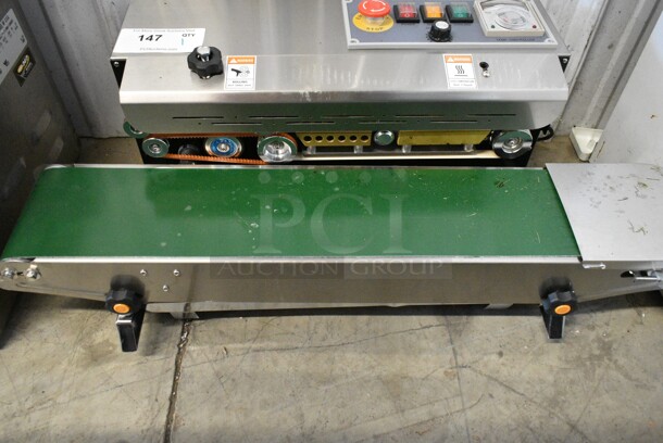 2021 Stainless Steel Commercial Countertop Conveyor Sealer. Tested and Working! - Image 4 of 7