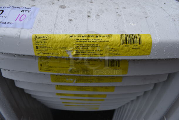 10 BRAND NEW SCRATCH AND DENT! Grosfillex 49092004 / US092004 Pacific White Fanback Stacking Resin Armchair. 23x21x35.5. 10 Times Your Bid! - Image 6 of 6