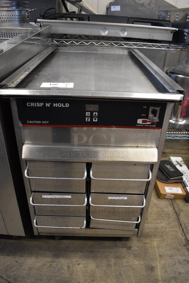 Carter Hoffmann Stainless Steel Commercial Counter w/ 6 Crisp N Hold Drawers on Commercial Casters. 115 Volts, 1 Phase. 20x33x33. Tested and Working! - Image 1 of 6