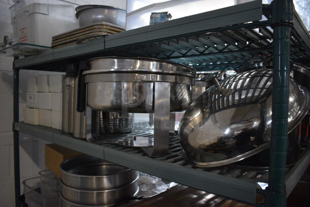 ALL ONE MONEY! Tier Lot of Various Items Including Metal Chafing Dishes and Metal Creamer Pitchers! - Image 1 of 5