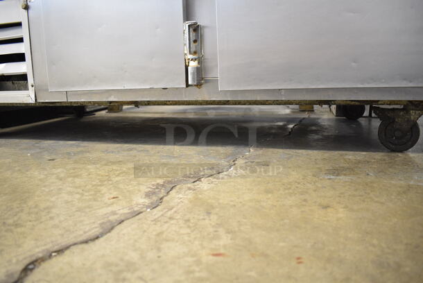 Leader Stainless Steel Commercial Pizza Prep Table w/ 2 Tier Over Shelf on Commercial Casters. 115 Volts, 1 Phase. Tested and Powers On But Does Not Get Cold - Image 3 of 9