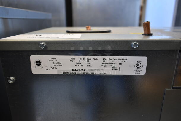 BRAND NEW SCRATCH AND DENT! Elkay ER19-1D Stainless Steel Commercial Water Chiller. 115 Volts, 1 Phase. - Image 2 of 5