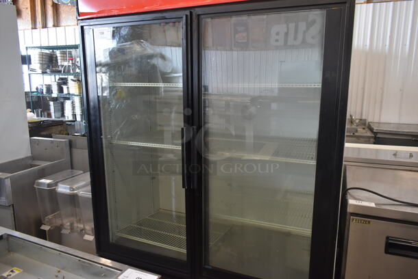 True GDM-49 ENERGY STAR Metal Commercial 2 Door Reach In Cooler Merchandiser w/ Poly Coated Racks. 115 Volts, 1 Phase. Tested and Powers On But Does Not Get Cold - Image 3 of 11