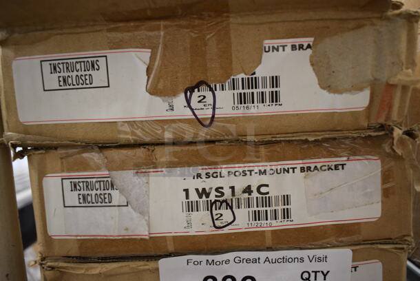 ALL ONE MONEY! Lot of 6 BRAND NEW IN BOX! Chrome Finish Post Mount Brackets. 7.5x16.5x2 - Image 3 of 3