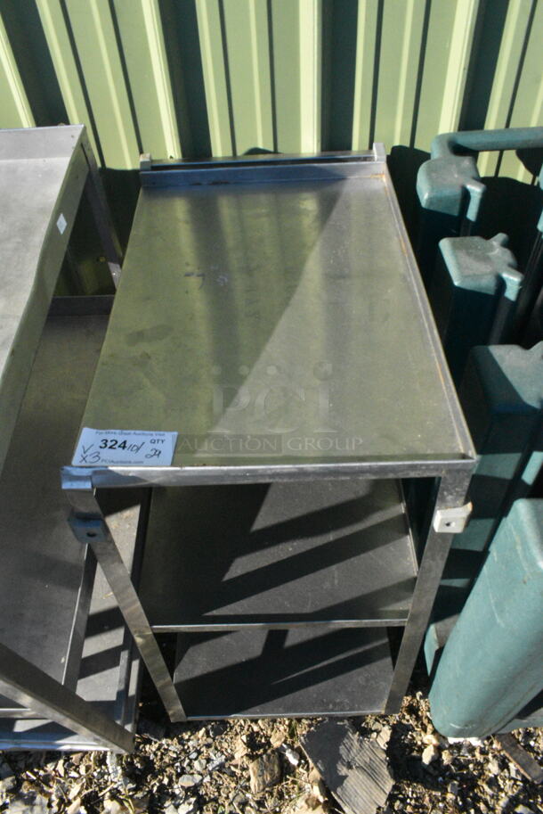 3 Various Metal Items Including Table and Two 3 Tier Carts. Includes 16x27x32, 27x32x27, 15x31x34. 3 Times Your Bid!  - Image 3 of 9