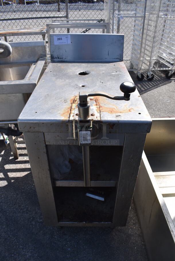 Stainless Steel Commercial Table w/ Mounted Commercial Can Opener, Back Splash and 2 Under Shelves. 18x31x39.5 - Image 1 of 6