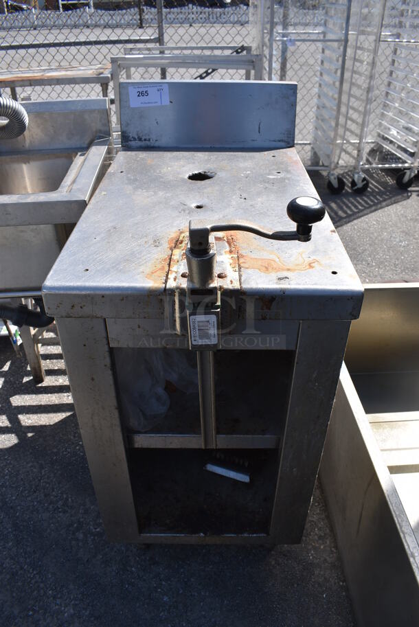 Stainless Steel Commercial Table w/ Mounted Commercial Can Opener, Back Splash and 2 Under Shelves. 18x31x39.5