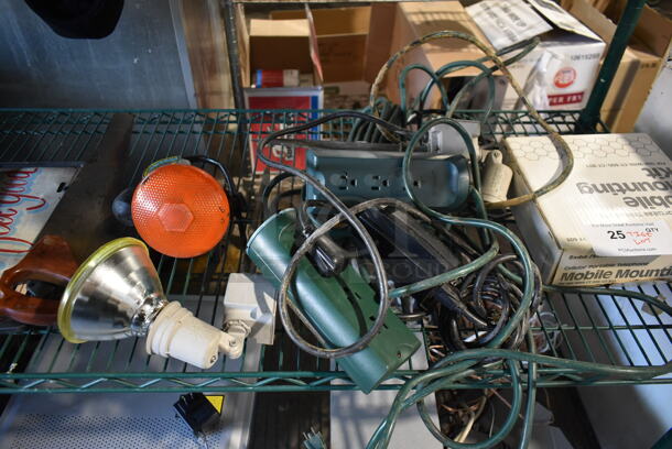 ALL ONE MONEY! Tier Lot of Various Items Including Saw, Power Strips and Bulbs. - Image 3 of 4