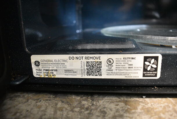 2015 General Electric GE PVM9215SF3SS Stainless Steel Microwave Oven w/ Plate. 120 Volts, 1 Phase.  - Image 4 of 4