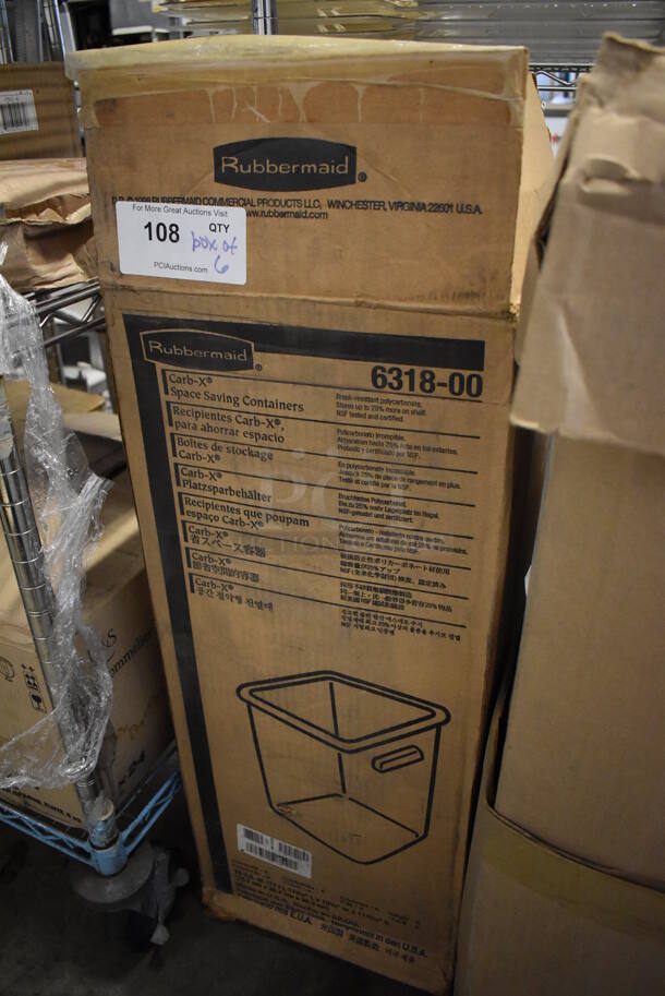 Box of 6 BRAND NEW! Rubbermaid Clear Poly 18 Quart Containers. 13x11.5x12 - Image 3 of 7