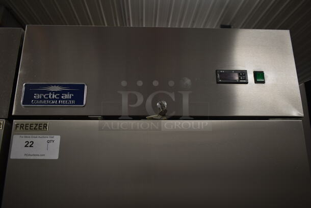 Arctic Air AF23 Stainless Steel Commercial Single Door Reach In Freezer w/ Poly Coated Racks on Commercial Casters. 115 Volts, 1 Phase. Tested and Working! - Image 2 of 5