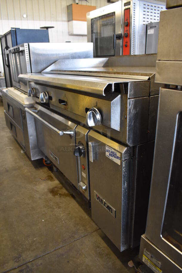 Vulcan Stainless Steel Commercial Natural Gas Powered Flat Top Griddle w/ Oven. 48x38x40 - Image 4 of 11