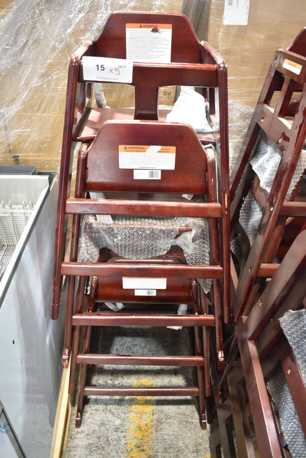 5 BRAND NEW! GET HC-100-MOD-M2 Mahogany Finish Hardwood High Chair . 5 Times Your Bid! - Image 4 of 5