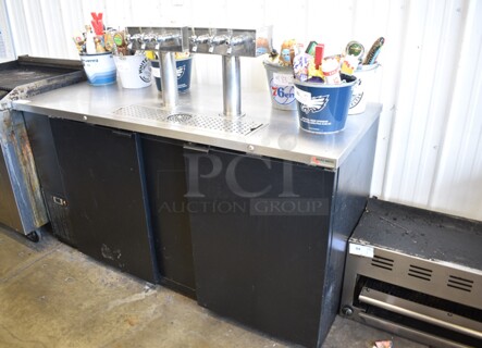 Micro Matic MDD-68 Metal Commercial Direct Draw Kegerator w/ Two 3 Tap Towers and Couplers. Goes GREAT w/ Lots 82 and 83! 115 Volts, 1 Phase. Tested and Working!