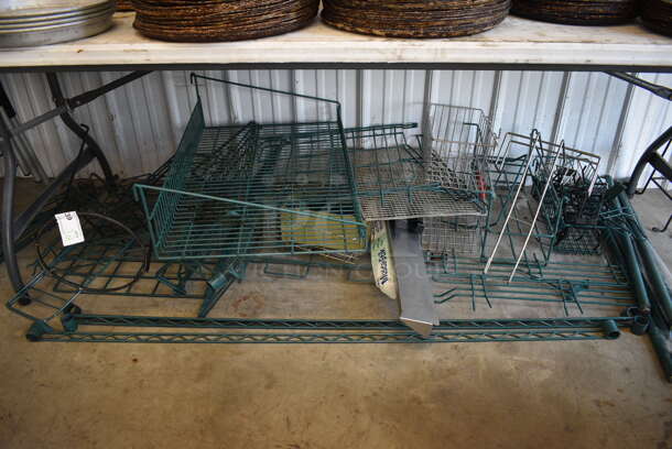 ALL ONE MONEY! Lot of Various Items Including Poles, Baskets, Dividers and Wall Storage Pieces