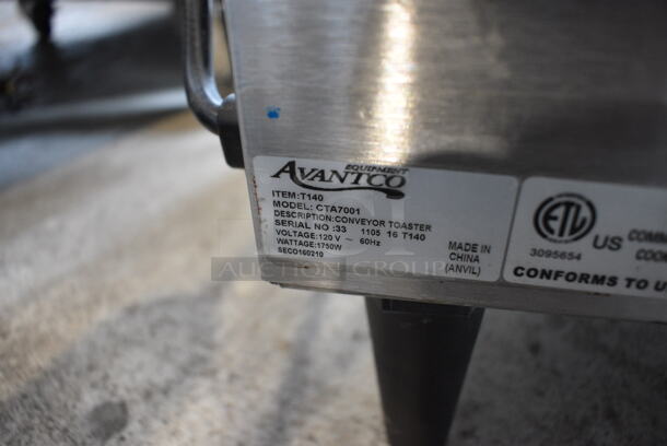 Avantco Model CTA7001 Stainless Steel Commercial Countertop Conveyor Toaster. 120 Volts, 1 Phase. 15x17x15. Tested and Working! - Image 6 of 6