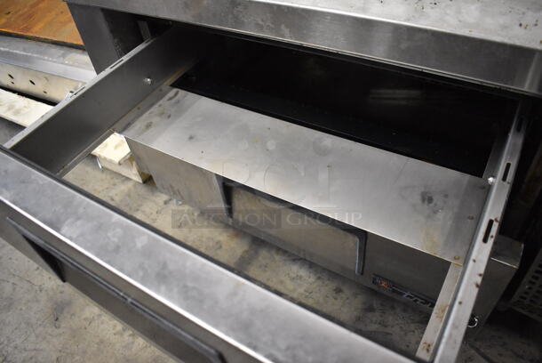 True Stainless Steel Commercial 2 Drawer Chef Base on Commercial Casters. 115 Volts, 1 Phase. 48.5x32x25. Cannot Test Due To Missing Power Cord - Image 5 of 6