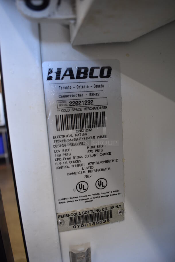 Habco ESM12 Metal Commercial Single Door Reach In Cooler Merchandiser w/ Poly Coated Racks. 115 Volts, 1 Phase. 24x24x63. Tested and Working! - Image 5 of 5
