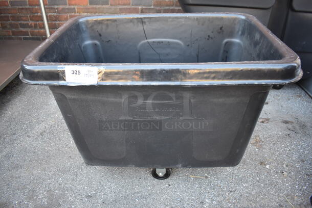 BRAND NEW! Rubbermaid Black Poly Bin on Casters. 38x26x29 - Image 1 of 6