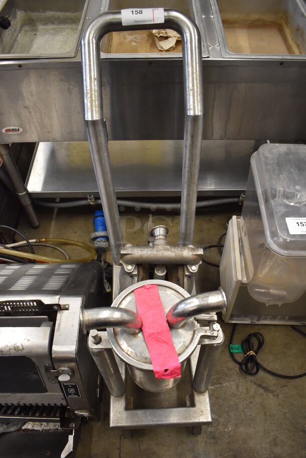 Metal Commercial Floor Style Portable Fryer Oil Filtration Pump System on Commercial Casters. 14x31x42 - Image 2 of 5