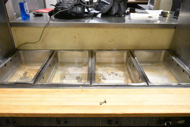Metal Commercial Electric Powered 4 Well Steam Table w/ Over Shelf and Under Shelf. This Unit Was In Working Condition When the Restaurant Closed. (kitchen) - Image 2 of 12