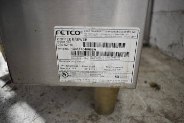 Fetco CBS-52H20 Stainless Steel Commercial Countertop Double Coffee Machine w/ Hot Water Dispenser. 120/208-240 Volts, 1 Phase.  - Image 6 of 6