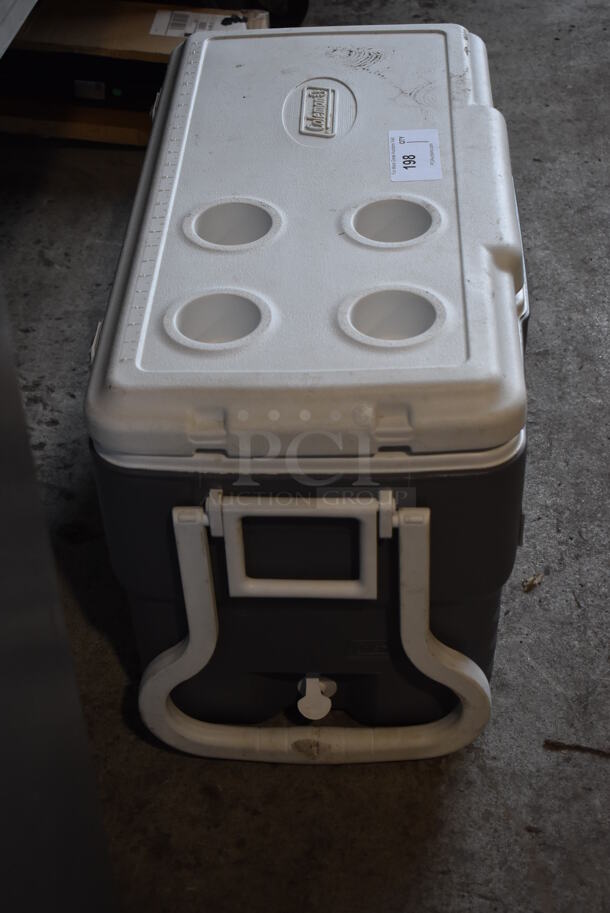 Coleman Gray and White Poly Portable Cooler. 32x15x18 - Image 4 of 6