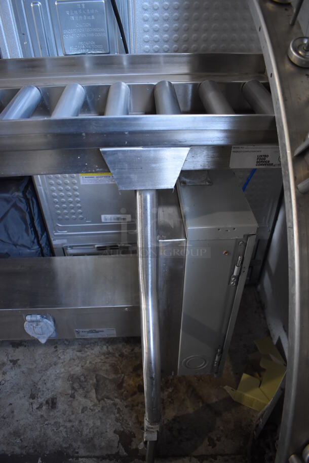 ALL ONE MONEY! Lot of RSR16 16' Food Service Conveyor Belt w/ Electrical Raceway on Commercial Casters and Extra Curve Piece. Goes GREAT w/ Lot #1! 120/208 Volts, 3 Phase. 192x23x38, 12x55x3 - Image 10 of 11