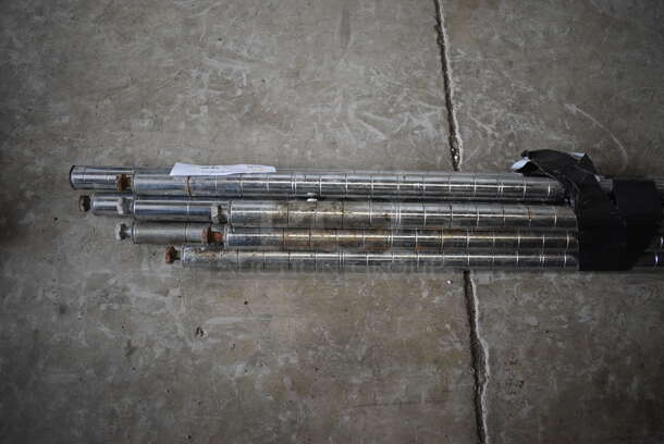 ALL ONE MONEY! Lot of 8 Chrome Finish Poles! 87" - Image 2 of 3