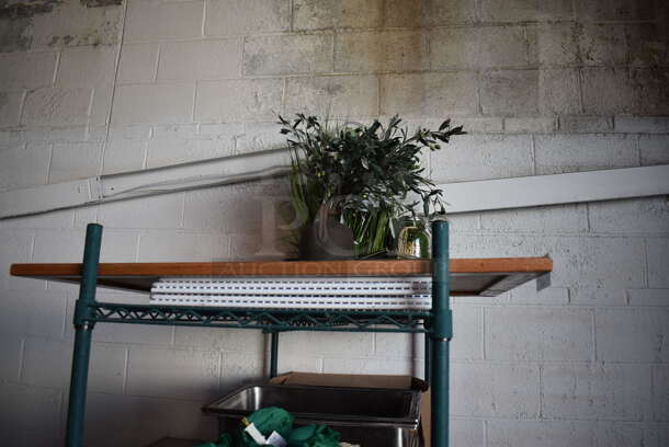 ALL ONE MONEY! Tier Lot of Various Items Including Fake Plants, Racks and Chalkboard - Image 9 of 9