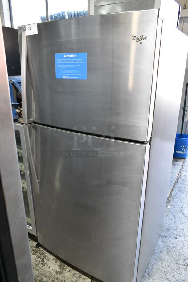 2016 Whirlpool WRT511SZDM00 Stainless Steel Cooler w/ Freezer. 115 Volts, 1 Phase. Tested and Working! - Image 1 of 9