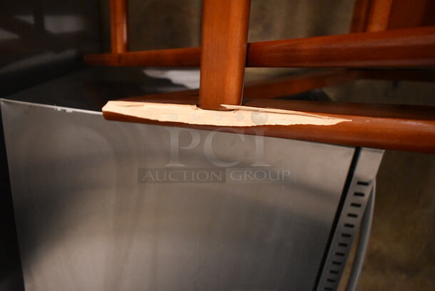 2 BRAND NEW SCRATCH AND DENT! Lancaster Table & Seating 164HIGHCMO Assembled Standard Height Wooden High Chair with Mahogany Finish. 2 Times Your Bid! - Image 6 of 7