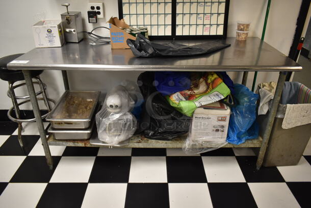 Stainless Steel Commercial Table w/ Under Shelf. Does Not Include Contents. (kitchen #2) - Image 1 of 6