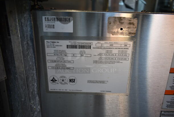 2015 Pitco Frialator 40D Stainless Steel Commercial Floor Style Natural Gas Powered Deep Fat Fryer w/ 2 Metal Fry Baskets. 115,000 BTU. - Image 6 of 8