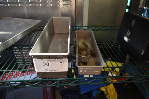 ALL ONE MONEY! Lot of Metal Baking Loaf Pan, Poly Bin and Contents - Image 1 of 4