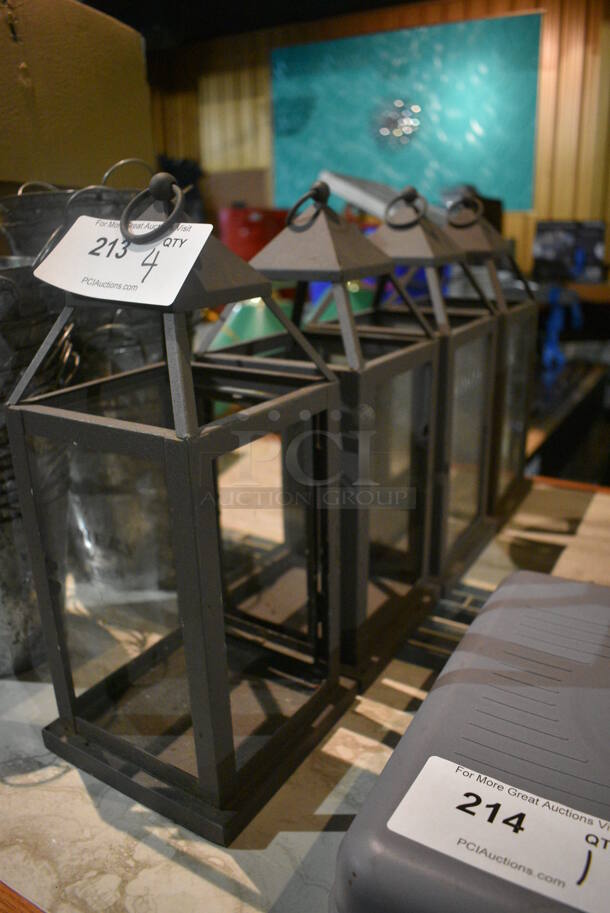 4 Metal Lanterns. 6.5x6.5x4. 4 Times Your Bid! (bar) - Image 2 of 3