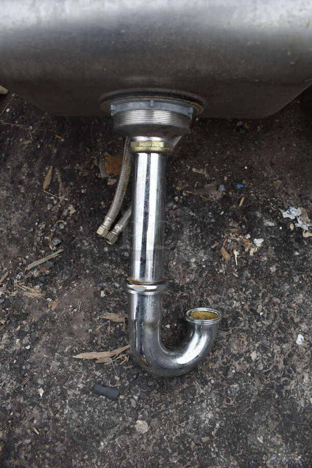 Stainless Steel Single Bay Wall Mount Sink w/ Faucet and Handles. 17x17x24 - Image 4 of 6