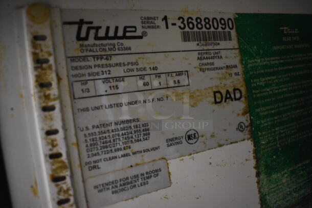 True TPP-67 Stainless Steel Commercial Pizza Prep Table on Commercial Casters. 115 Volts, 1 Phase. 67x32x42. Tested and Powers On But Does Not Get Cold - Image 7 of 8